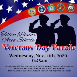 Tellico Area Schools Veterans Day Parade graphic
